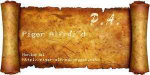 Piger Alfréd névjegykártya